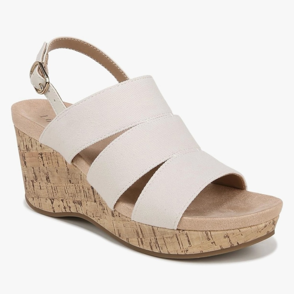 Life Stride Darby Bone Color Soft System Wedge Sandals
